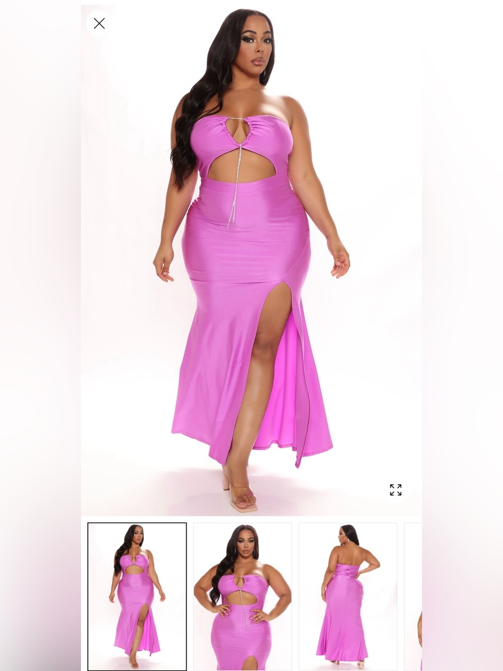 Gorgeous Cutout Maxi dress with Side Slit and sparkle accent fashion nova 2x